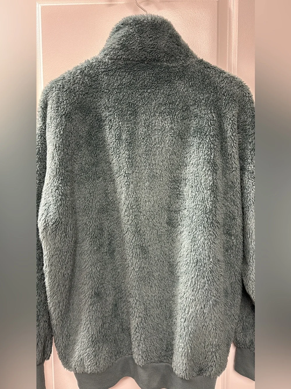 Viral Express Plush Half-Zip Sherpa Pullover - Teal Green
